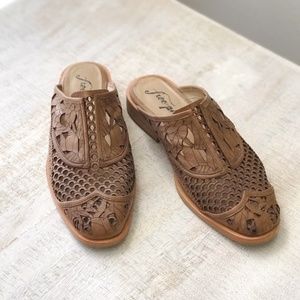 Free People Laser Cut Leather Mules